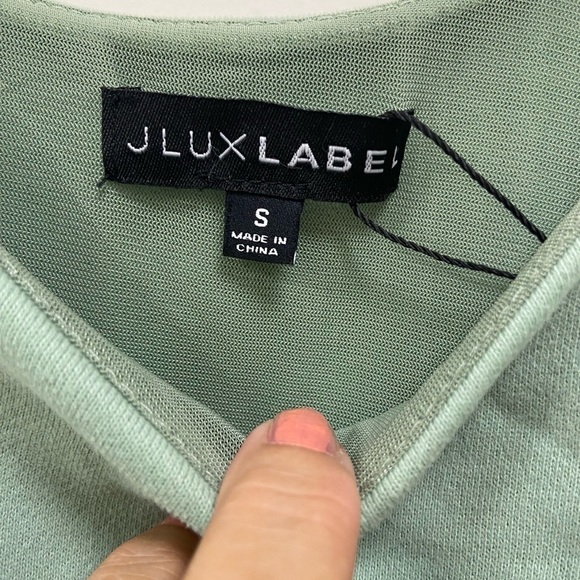 Jluxelabel green crop top jersey women’s size small - Picture 4 of 4